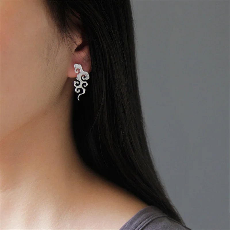 INATURE 925 стерлингового серебра Винтаж закат облако серьги со шпилькой для женщин