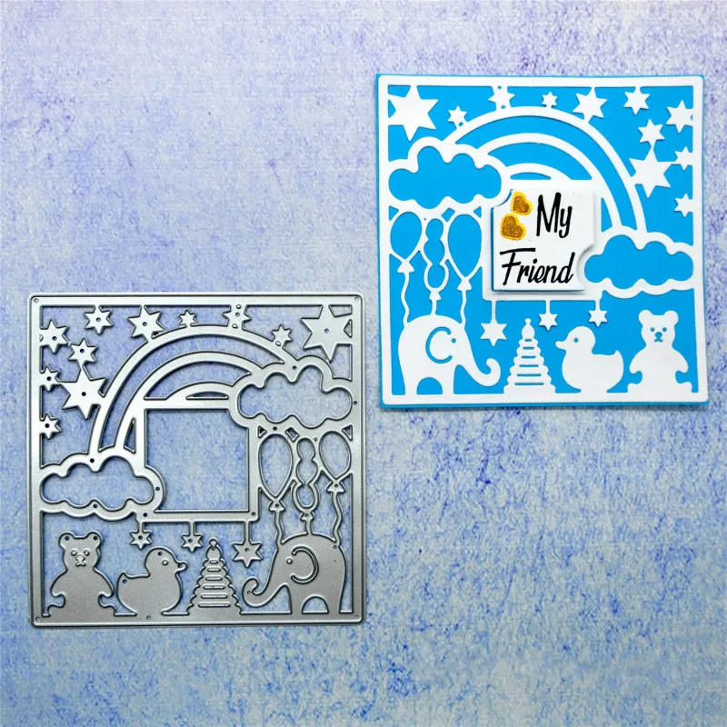 GJCrafts металлические режущие штампы детская утка слон рамка для скрапбукинга DIY