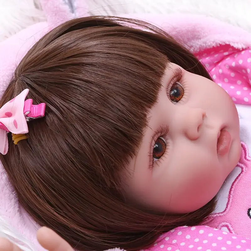 

48cm Cute Reborn Doll Realistic Full Soft Silicone Vinyl Newborn Babies Toy Girl Princess Clothes Lifelike Handmade Gift
