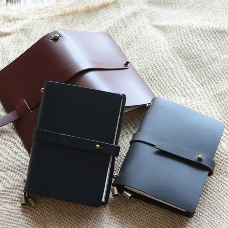 

Vintage Leather Travel Journal Notebook Diary Notepad Sketchbook Crazy Horse Genuine Leather Traveler's Notebook