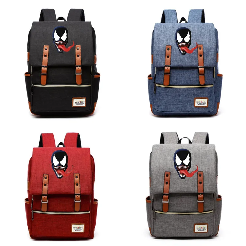 Веном Эдварда Брока холщовый рюкзак с принтом школьные сумки сумка в сдержанном