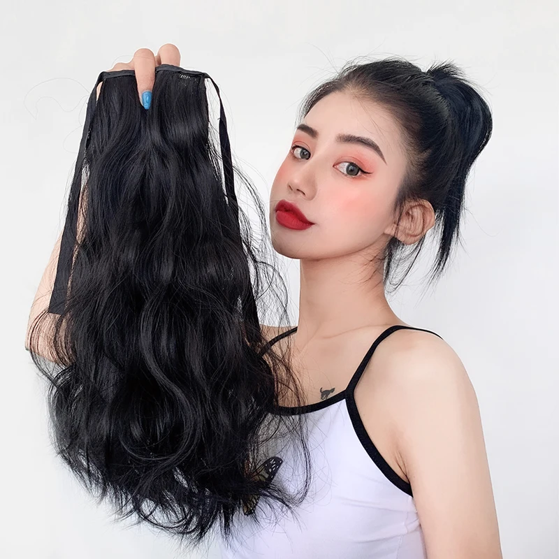 Парик из искусственных волос с хвостиком удлиненный синтетический конский