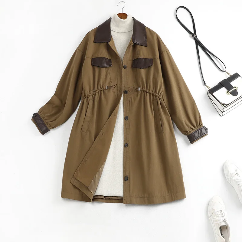 

Fat people show thin wear new fat sister mm French top show thin windbreaker coat 80121 in the spring of 2021
