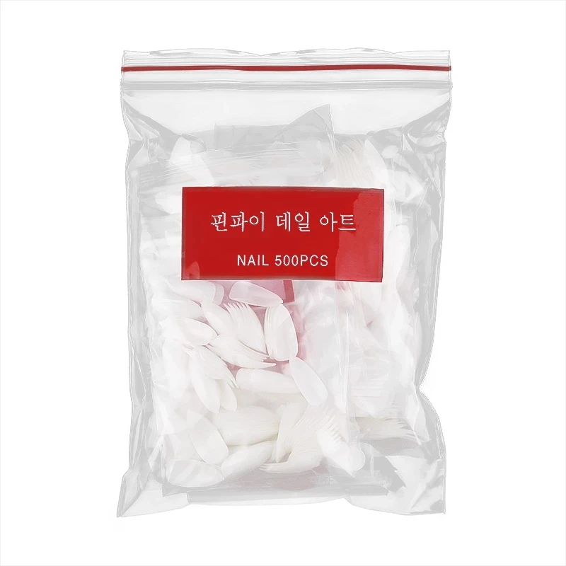 

500pcs Clear Natural Full Cover Waterdrop Claw Fake Nail Art Tip False Nail Artficial Tip Flexible Resin Fingernail Tips