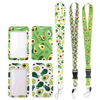 md380 dmlsky cartoon avocado lanyard keychain keys badge id mobile phone rope kids gifts lanyard with card holder cover
