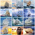 HUACAN алмазная вышивка корабль картины из страз мозаика море пейзаж подарок ручной работы