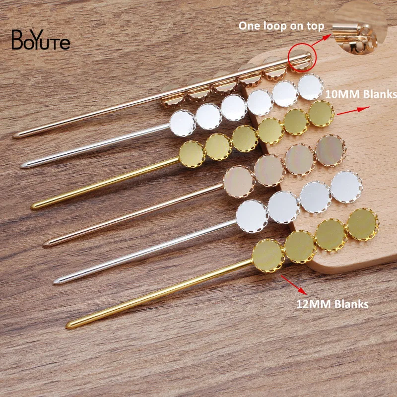 

BoYuTe (5 Pieces/Lot) Fit 10MM 12MM Cabochon Hair Stick Blank Base Diy Handmade Hair Accessories Wholesale