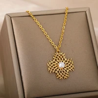 gothic irregular geometric necklace for women zircon flower engagement wedding choker necklaces collar chain jewelry gift