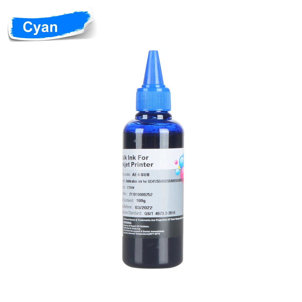 Сублимационные чернила для Ricoh GC41 SG2100N SG3100 SG3100SNW SG3110DNW SG3110DN SG3110SFNW 100 мл/бутылка -