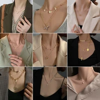 small fresh necklace female 2021 new korean niche fashion simple literary all match imitation pearl clavicle chain