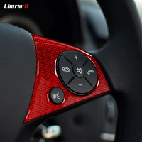 carbon fiber steering wheel button trim sticker for mercedes benz w204 2007 2008 2010 accessories