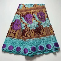 2022 embroidery ankara african wax print lace fabric french brode nigerian water soluble cotton tissu africain for dress 1914