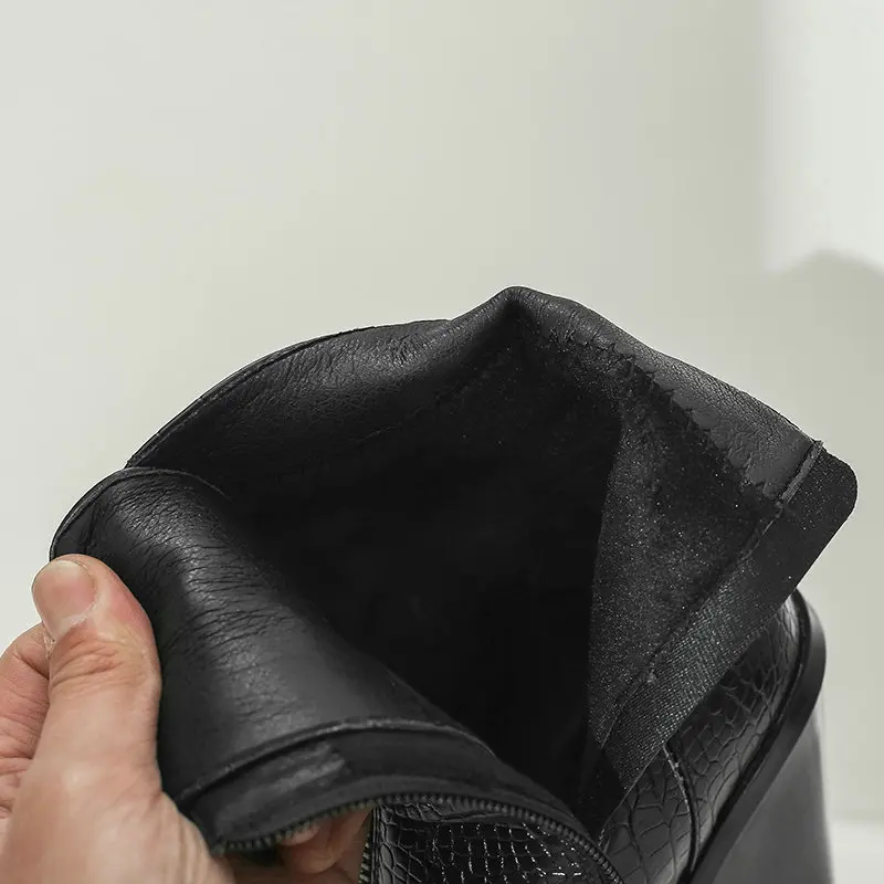 

2020 New Women Western Boots Fashion Pointed Toe Wedge Heel Ladies Ankle Boots Buckle Zipper Women Fall Winter Shoes Black White