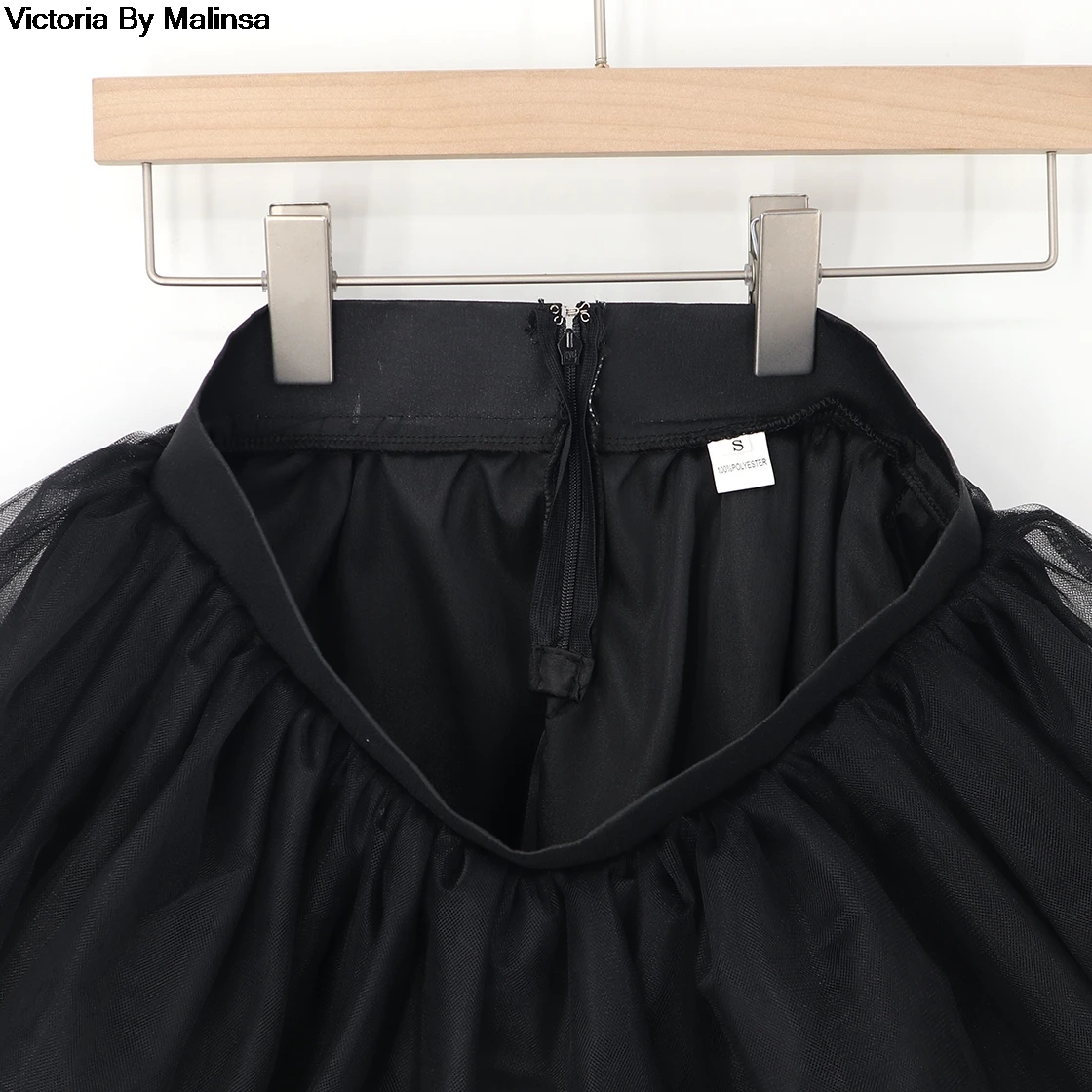 Модная женская белая мини Тюлевая юбка фея черная секретная Сая вуаль Пышная