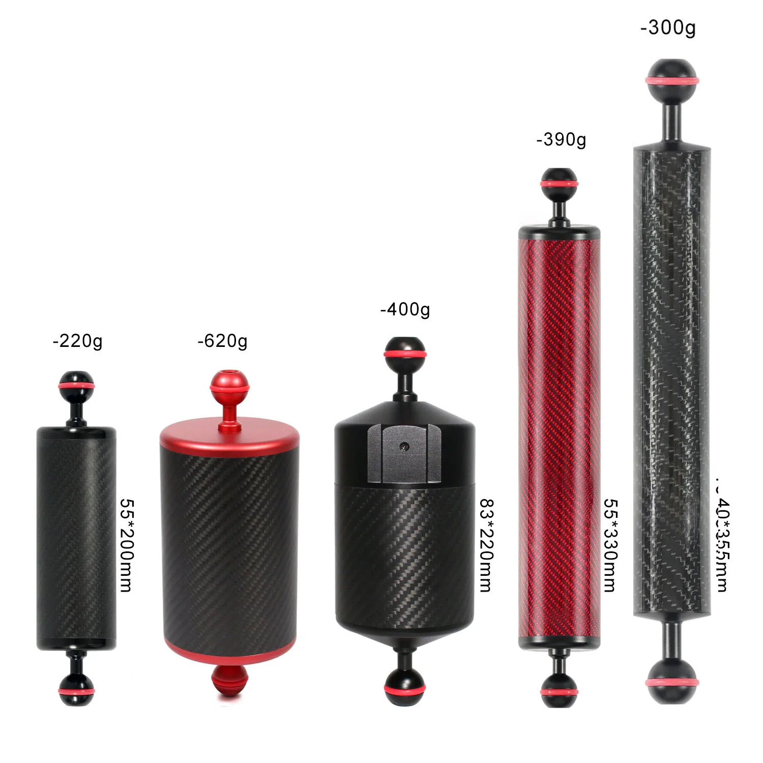 Nitescuba углеволокнистый поплавок в форме ручки с светильник лоток плавучести