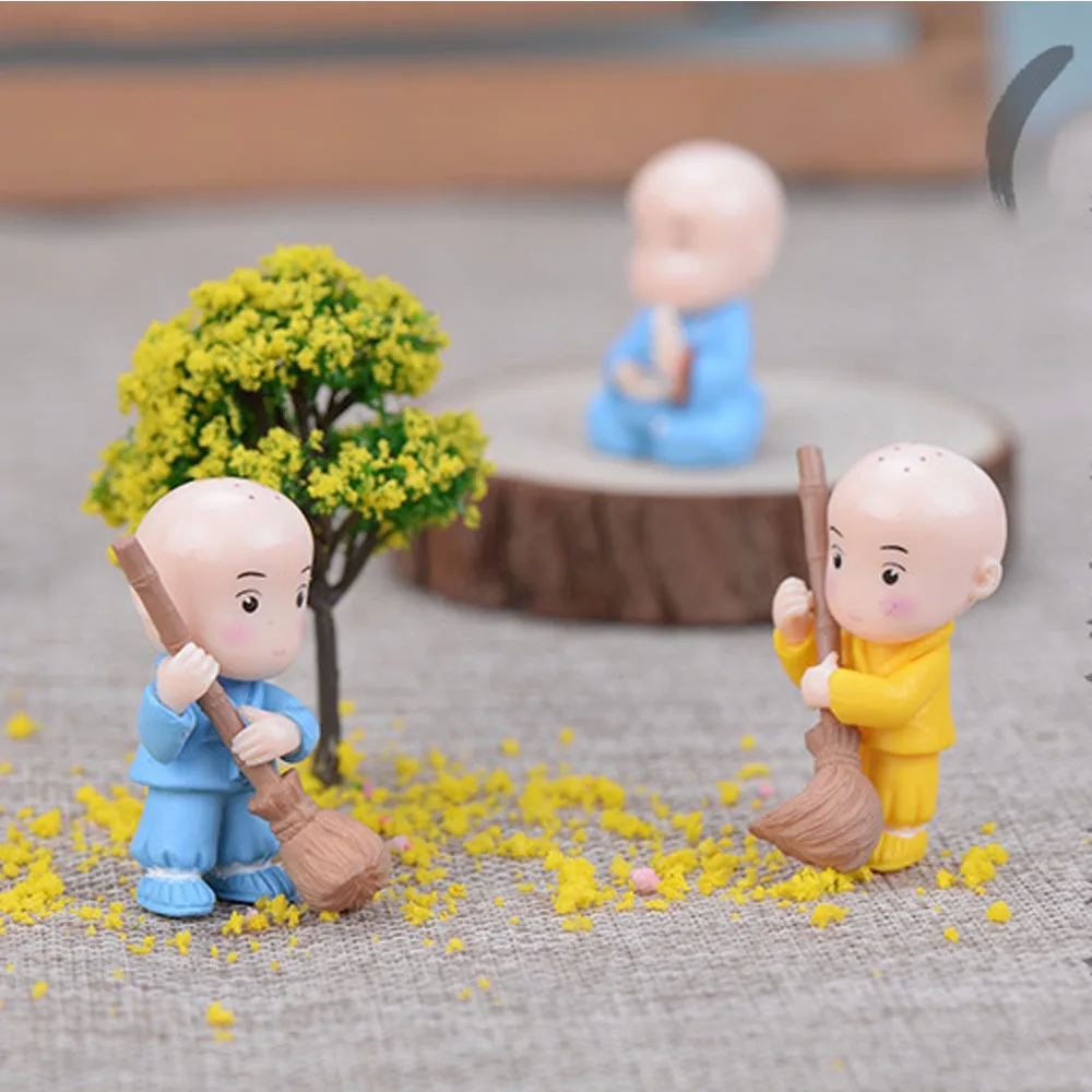 Творческий смолы фигурки &quotМаленькие монахи&quot Миниатюрные поделки с изящным