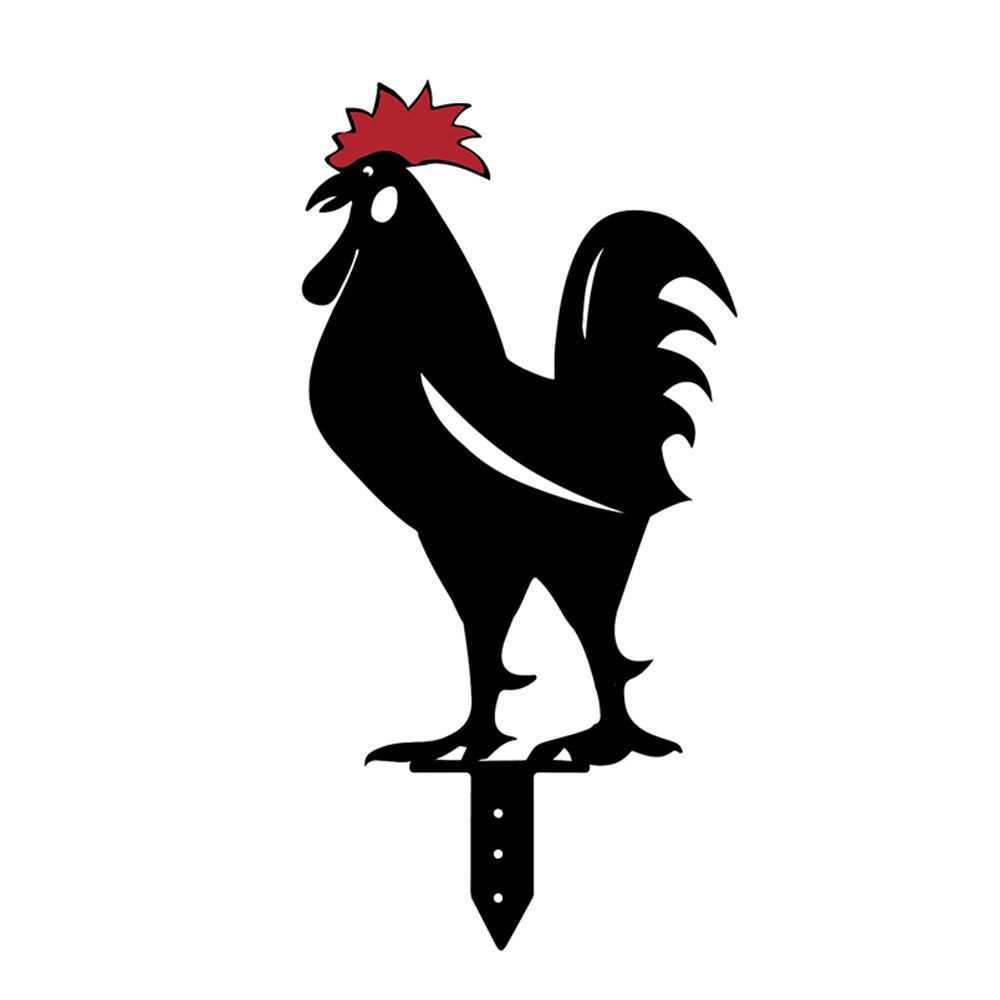 

Hen Yard Decor Black Art Gardening Creative Acrylic Lawn Stakes Gift Chicken Yard Art Black