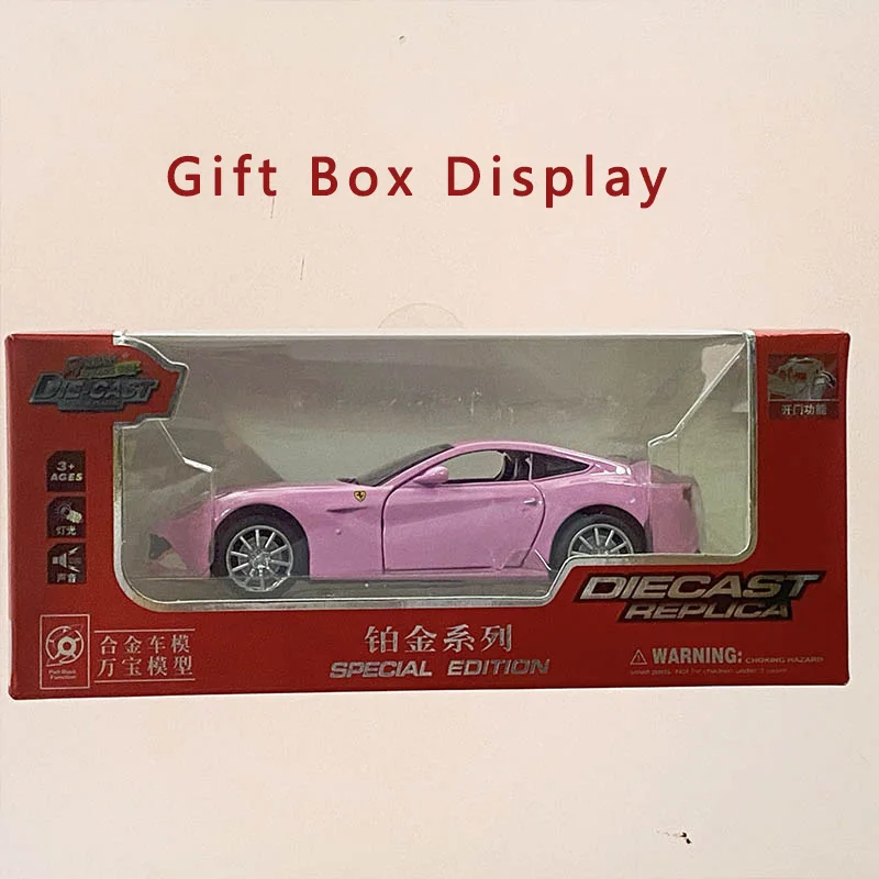 Модель супер Спортивного Автомобиля Ferrari F12 Розовая модель автомобиля из сплава