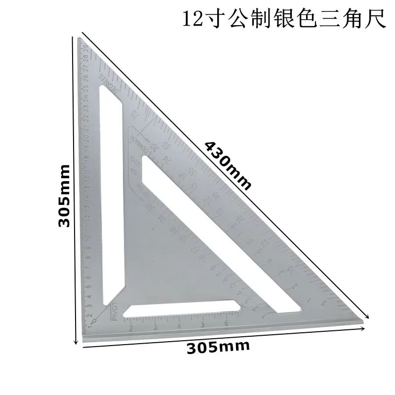 

Aluminum Alloy Triangle 90 Degrees 45 Degrees Metric Plate Right Angle Ruler and Thick Angle Ruler Wooden Angle Rule