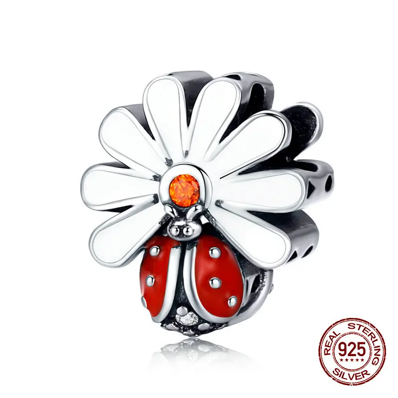 SC1276 Китайский год красный серебряные бусины 925 пробы подвеска талисманы fit Pandora браслет ожерелье ювелирные изделия - Цвет: SC1276