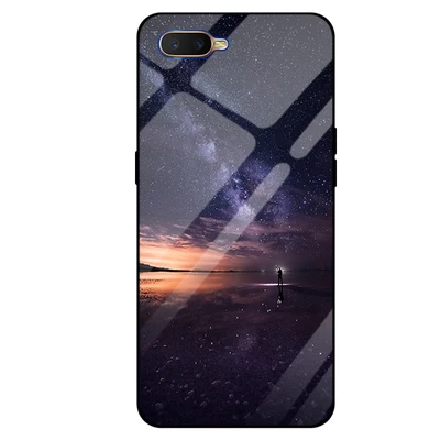 Для OPPO RX17 Neo case 6," Звездное небо закаленное стекло+ края из ТПУ тонкий жесткий чехол для OPPO RX17Neo бампер RX 17 Neo чехлы - Цвет: A4