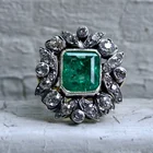 Популярное обручальное кольцо с зелеными бриллиантами, размер 6-11