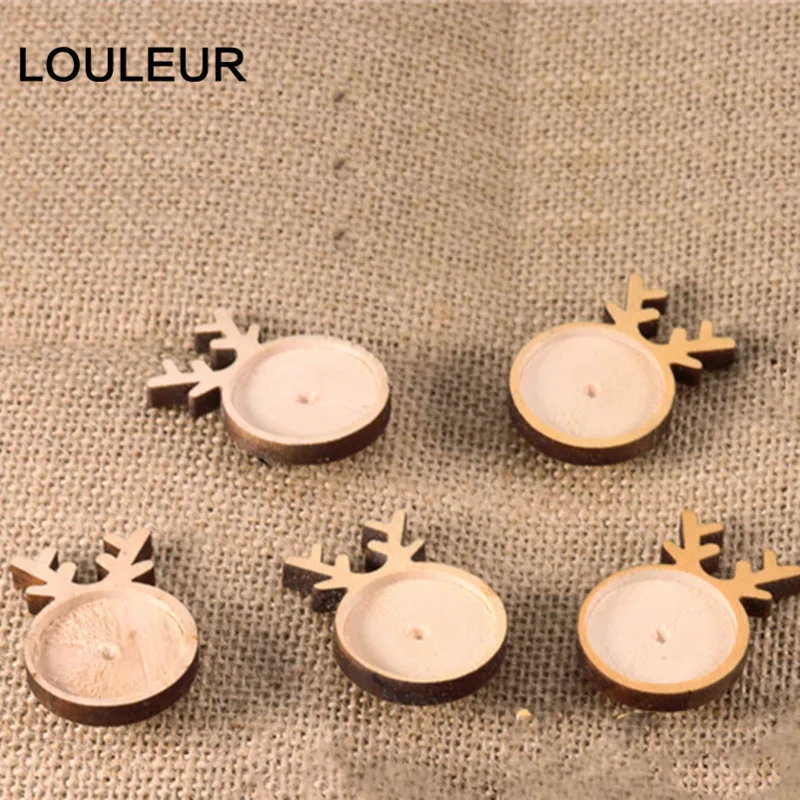 Louleur простой дерево Кабошон Базовые параметры брошки DIY Олень в форме скрепки рождественские броши ободок лоток материал для изготовления украшений