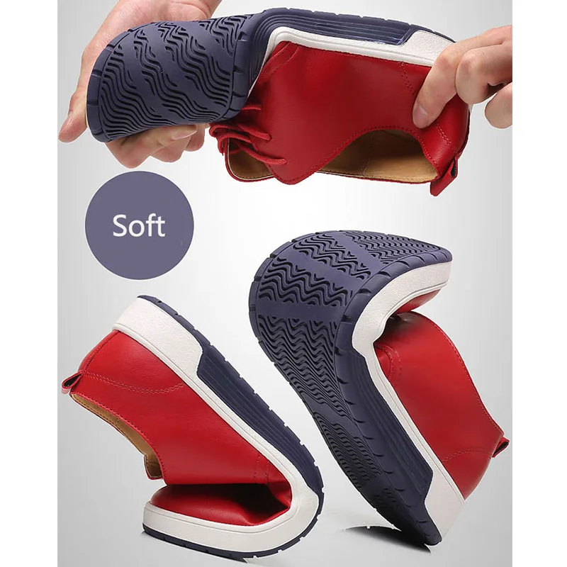 

2019 Men Casual Shoes Fashion Leather Shoes Men Summer Flats Breathable Holes Sneakers Platform Comfortable Flat Shoes For Men