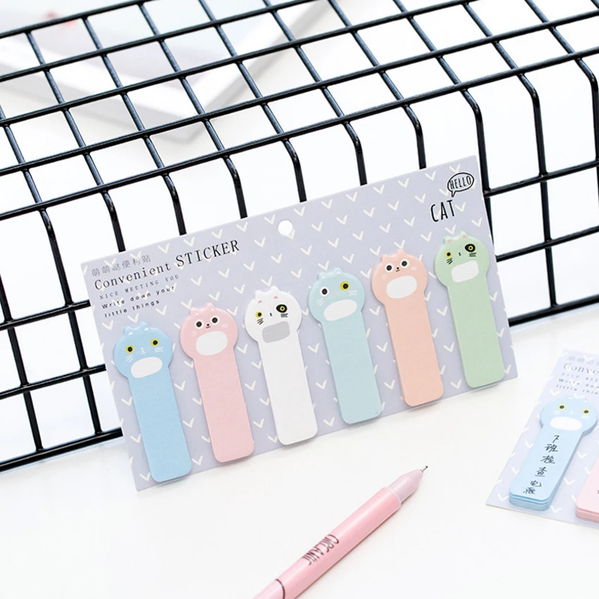 Стикер для заметок в виде кошки 16 цветов | Дом и сад