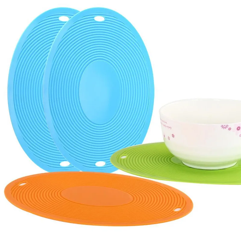 

1 Pc Oval Shape Tablemat Heat Resistance Cup Bowl Pad Thicken Silicone Table Mat Waterproof Anti Oil Placemat