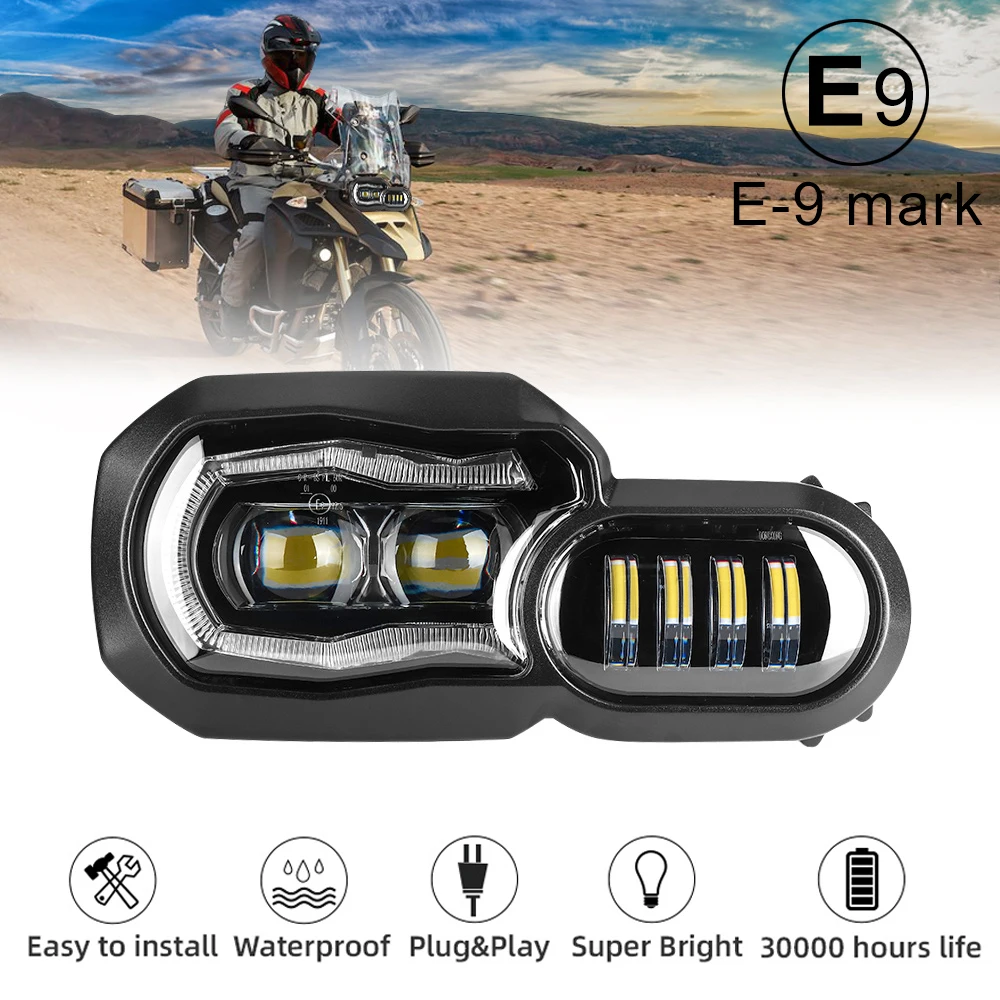 Большая распродажа! Одобренные E mark фары для BMW F650GS F700GS F800GS ADV F800R мотоцикла