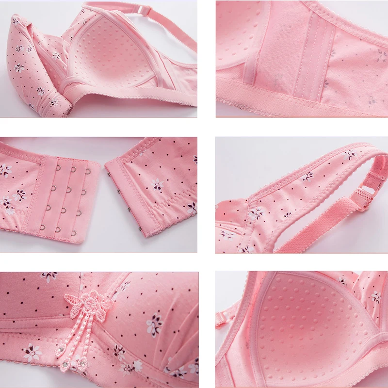 

Bras For Women Plus Size Thin Soft Comfort Cotton Underwear Wire Free Push Up Bra Full Cup Breathable Sexy Intimates Lingerie