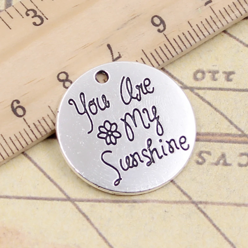 Подвески 10 шт. подвески You Are My Sunshine 25x25 мм |