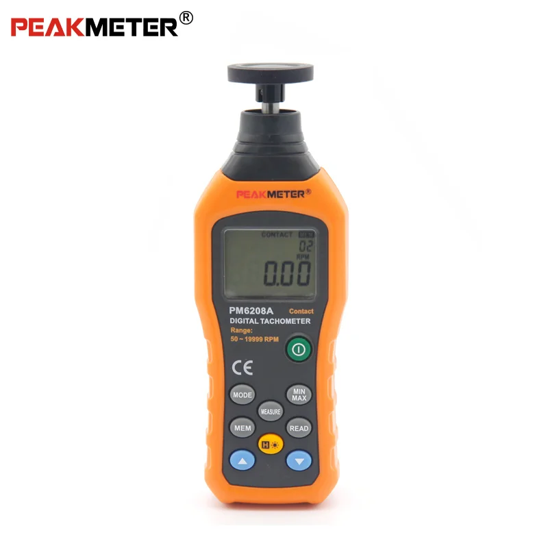 

PEAKMETER PM6208A PM6208B цифровой лазерный тахометр контактный Тахометр 50-19999 ОБ/мин такометро об/мин одометр скорость подсветка