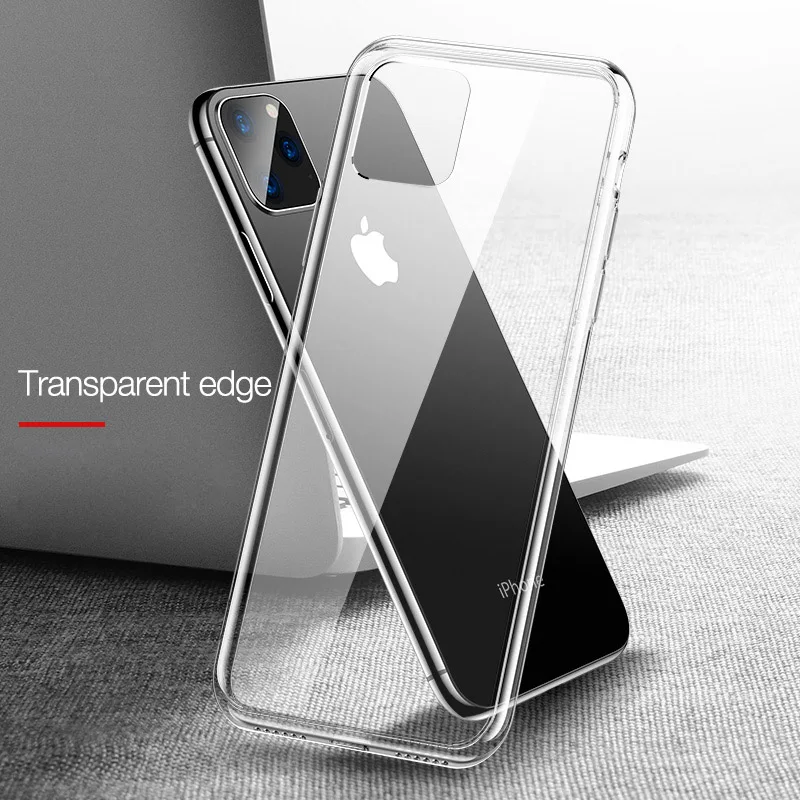 Cafele для iPhone 11 Pro Max чехол прозрачный TPU edge + закаленное стекло задняя панель pro max
