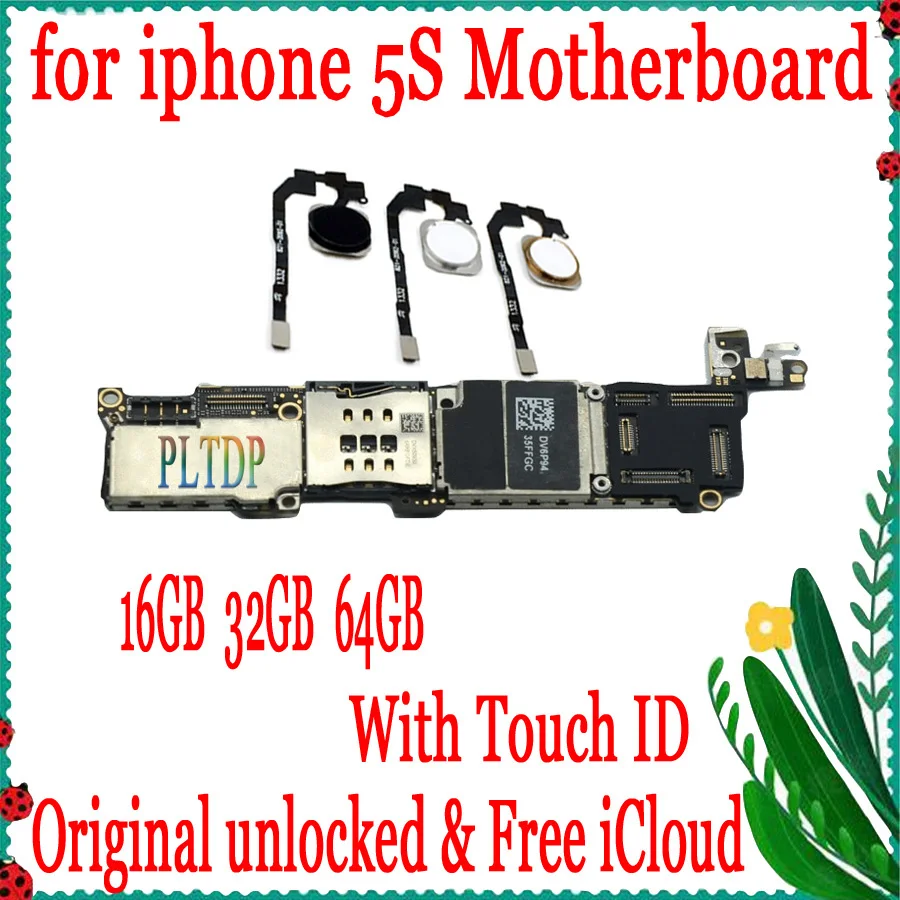 Материнская плата для iphone 5 S с/без Touch ID Заводская разблокированная материнская IOS