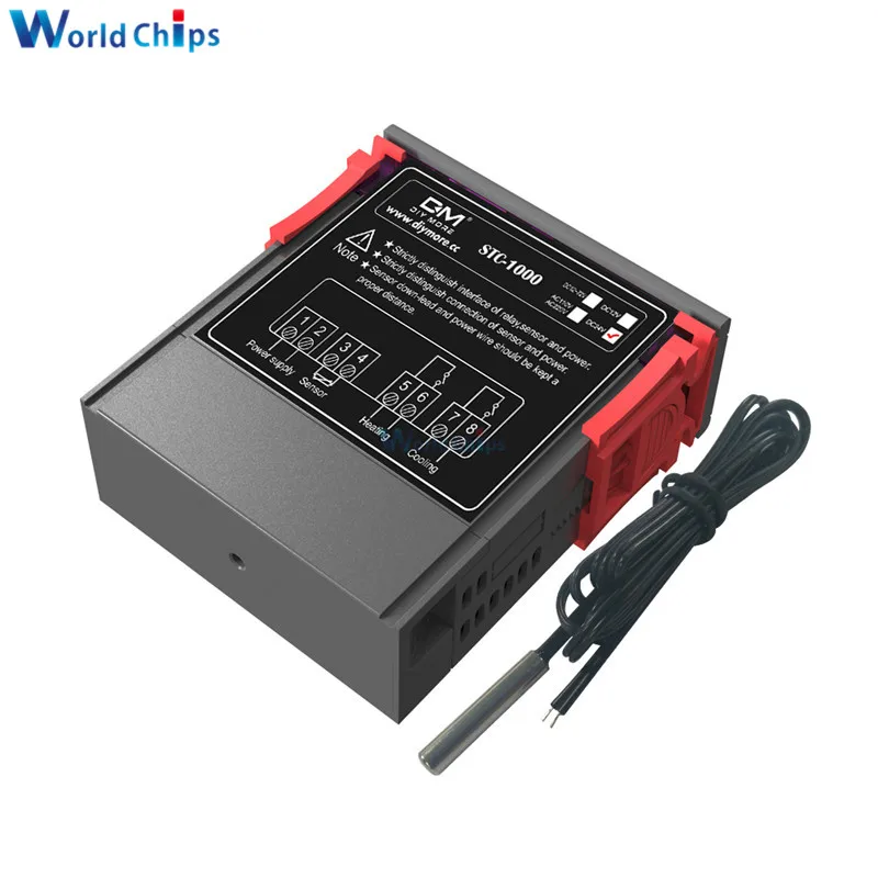 STC 1000 DC 12V 24V AC 110V 220V 10A светодиодный цифровой регулятор температуры термостат