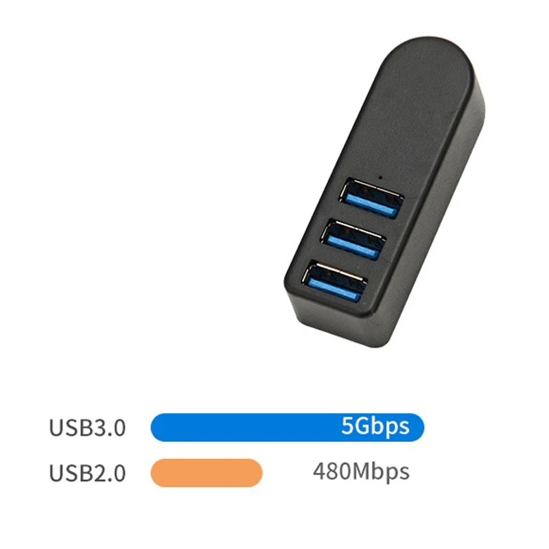 

USB 3.0 Hub 90/180 Degree Rotatable USB Splitter USB to USB Adapter Hubs for Windows PS3, PC, MAC, Laptop, Mac Book