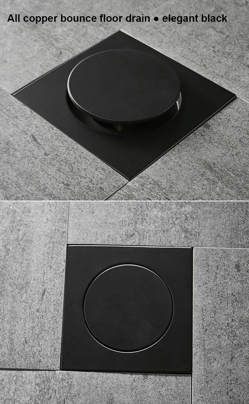 

Brass Bounce Floor Drain Square Pop Up Floor Drain Bathroom Cover Shower Room Push Down Drain Plug Anti-Odor Bath Shower Drain