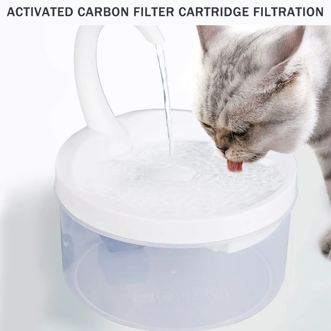 

Ultra-quiet Purification System Drinking Fountain Flowing Water Feeder Supply Tap Pet Cat Neck Shaped Cat Dispenser USB Charging