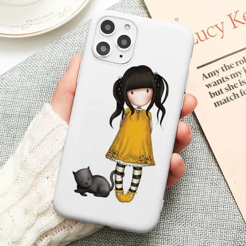 

Cartoon girl Santoro Gorjuss Phone Case For iphone 12 11 Pro Max Mini XS 8 7 6 6S Plus X SE 2020 XR Candy white Silicone cover