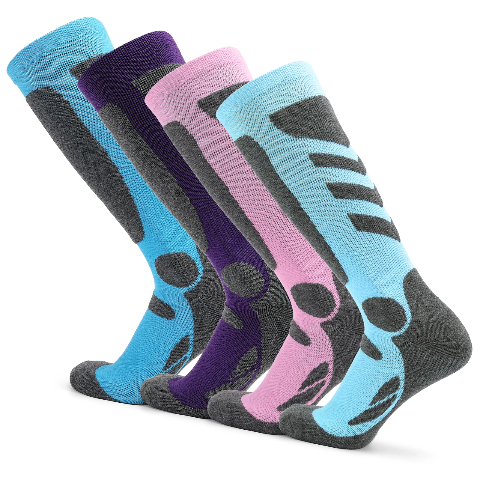 

Женские носки для фитнеса 2 пары, толстые вязаные зимние спортивные чулки, уличные дышащие быстросохнущие теплые носки