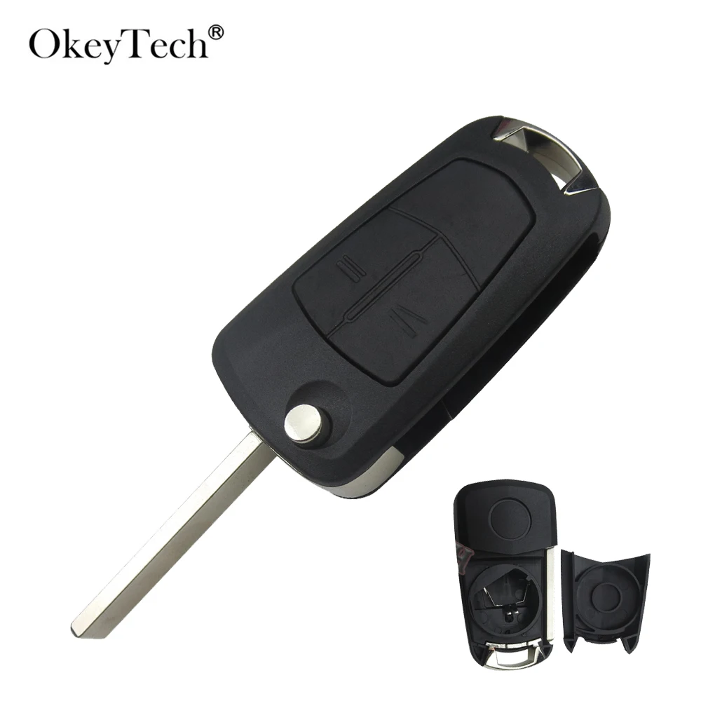 OkeyTech 2, 3 кнопки, откидной складной чехол для ключей автомобиля, чехол для Vauxhall Opel Corsa Vectra Astra j g h, аксессуары, необработанное лезвие
