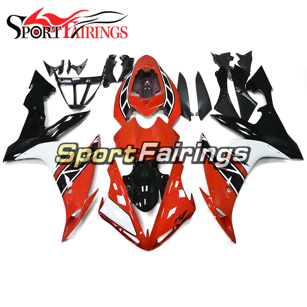 

Кузов для Yamaha YZF1000 2004 2005 2006, кузов из АБС-пластика, инжекторные панели, двигатель для фургона R1 04 05 06, кузов красного, черного и белого цветов