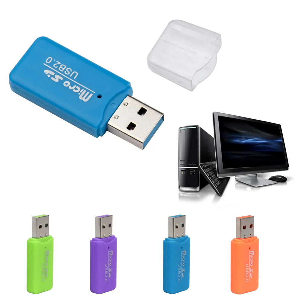 Кард-ридер Портативный высокоскоростной кард-ридер мини USB 2 0 OTG Micro SD TF адаптер