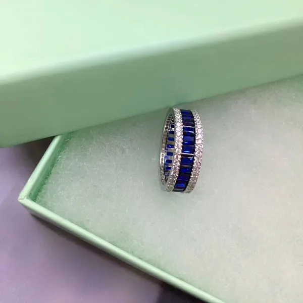 Дизайнерское модное 925 пробы Серебряное ювелирное изделие 3а вечерние кольца с