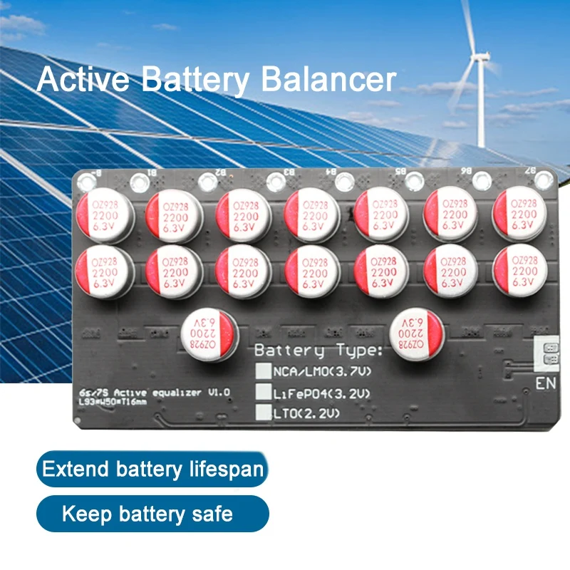 

5A Balancer 7S LiFePo4 Li-Ion Ver Battery Active Equalizer Balancer Energy Transfer Board Balance