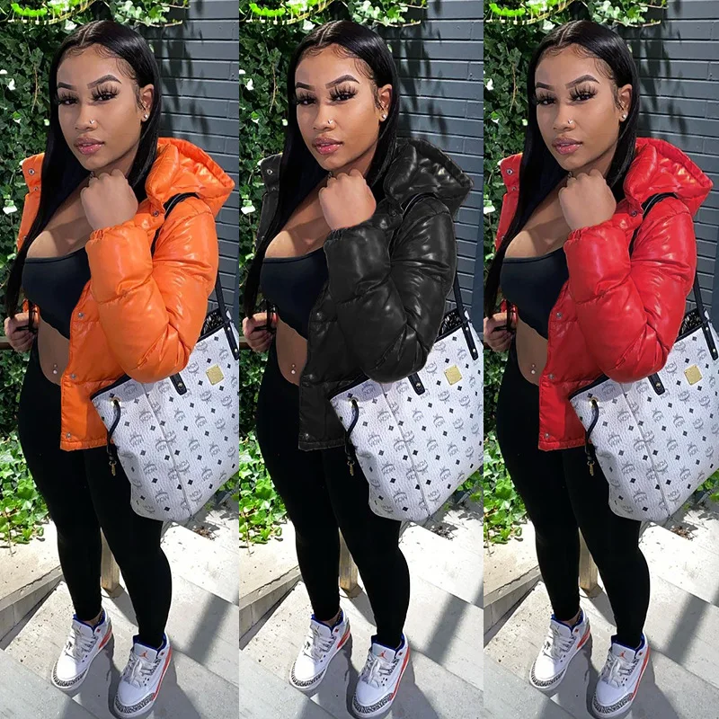 

Женская однотонная парка с капюшоном, с длинным рукавом