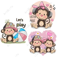 hot new metal cutting dies cute monkey boys and girls stencil for making scrapbook album birthday paper cards embossing cut die