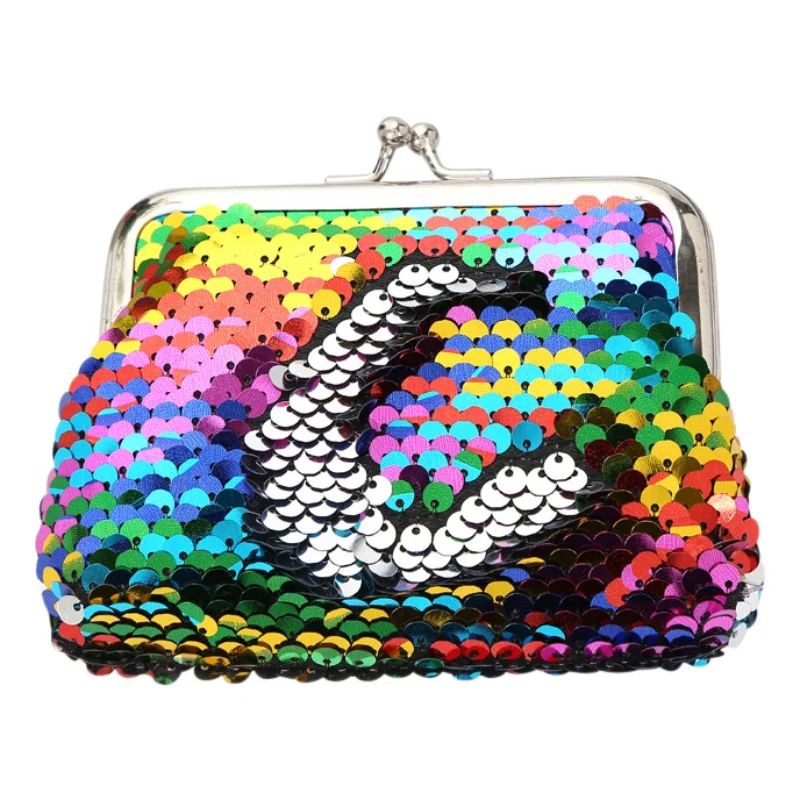 Блестящий кошелек с блестками на застежке для монет держатель карт клатч сумка